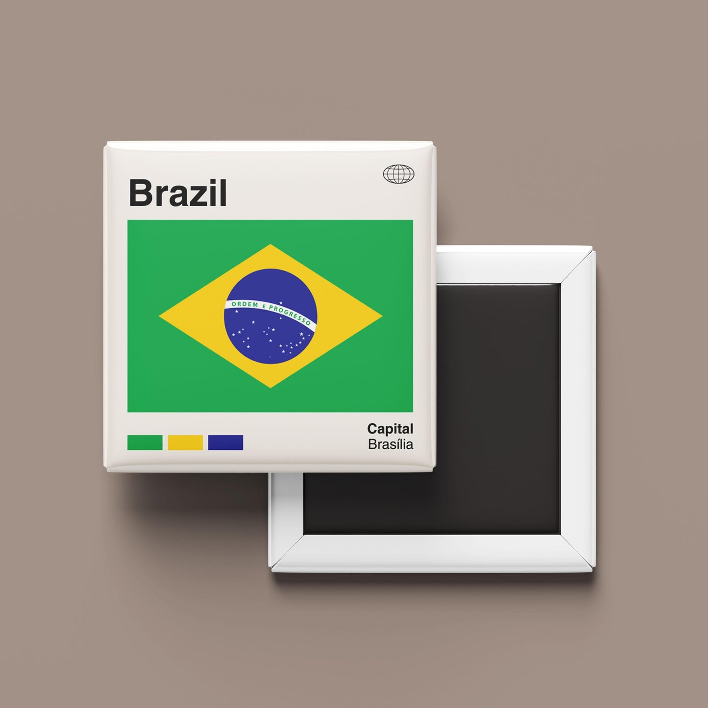 Brazil Flag Print Magnet, Brazil Travel Poster Magnet, World Travel Print, Custom Map, Travel Gift, Fridge Magnet, Travel Print Magnet
