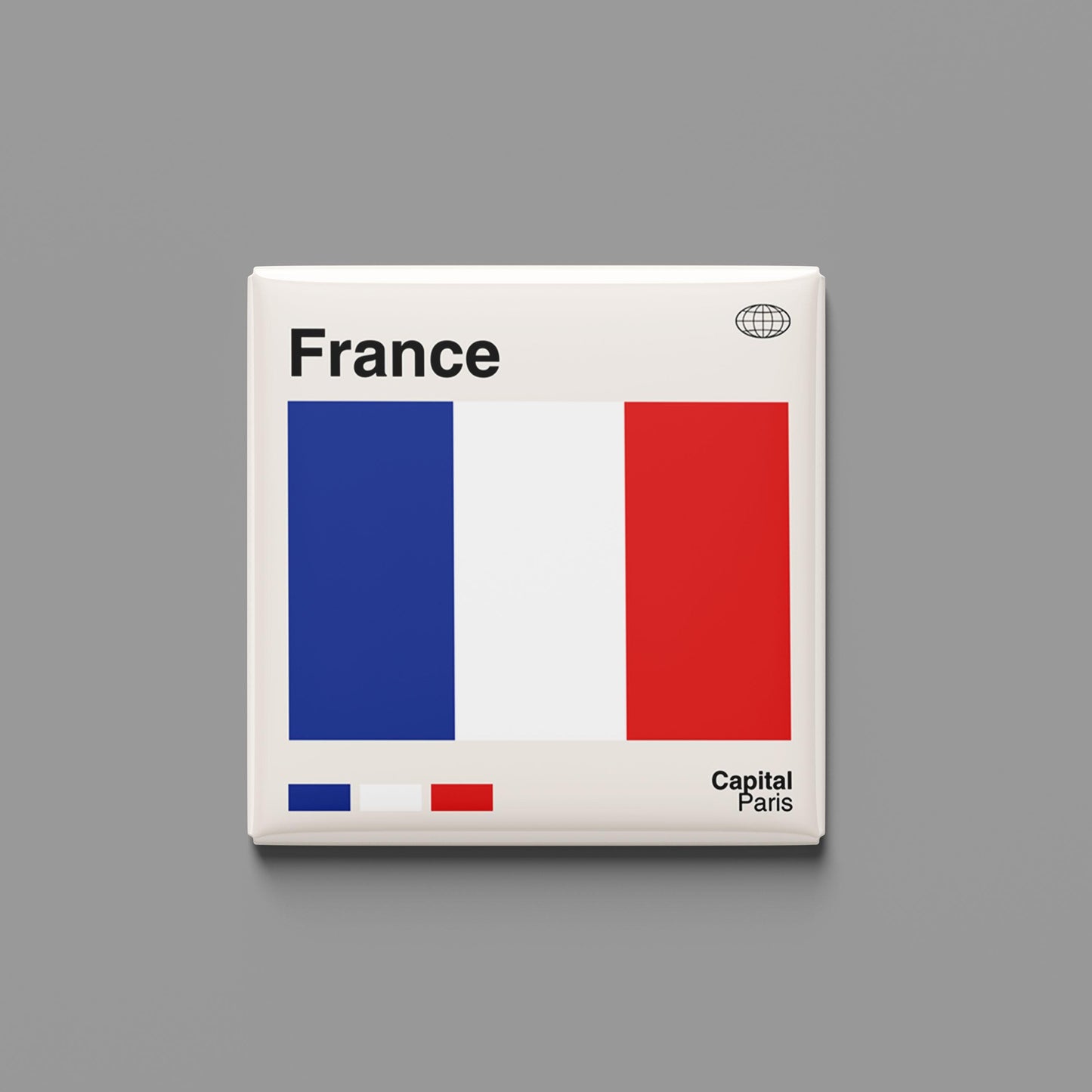 Retro French Flag Souvenir Magnet for Travel Lovers, France Travel Poster Print, Travel Gift, Fridge Magnet, Custom Travel Print Magnet