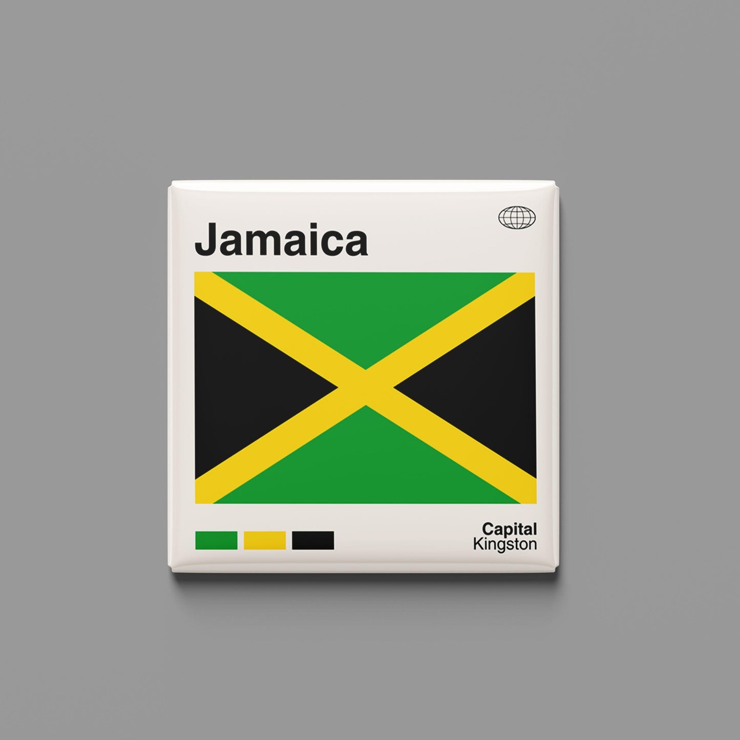 Jamaica Flag Souvenir Magnet for Travel Lovers, Jamaica Travel Poster Print, Travel Gift, Fridge Magnet, Custom Travel Print Magnet, Retro