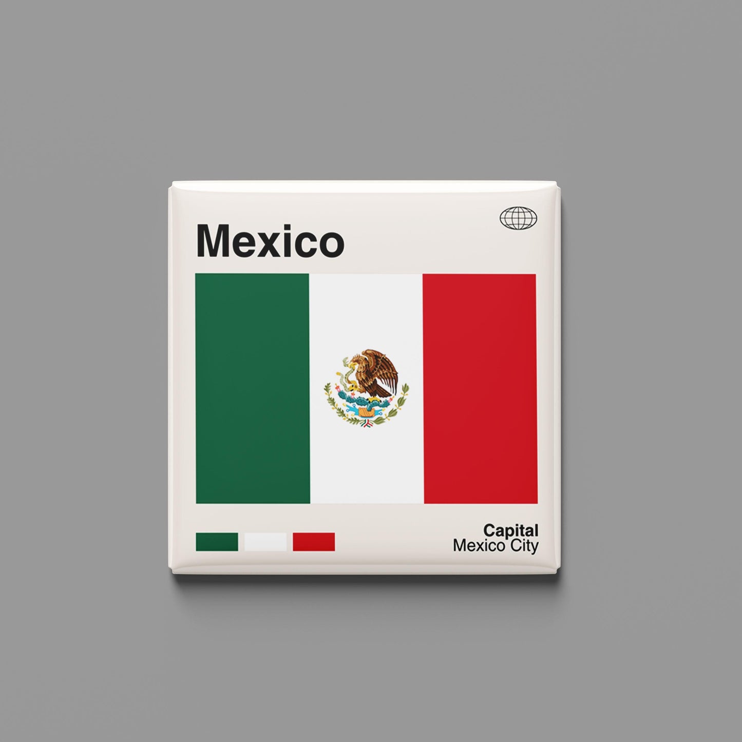 Mexico Flag Souvenir Magnet for Travel Lovers, MexicoTravel Poster Print, Travel Gift, Fridge Magnet, Custom Travel Print Magnet, Wall Art