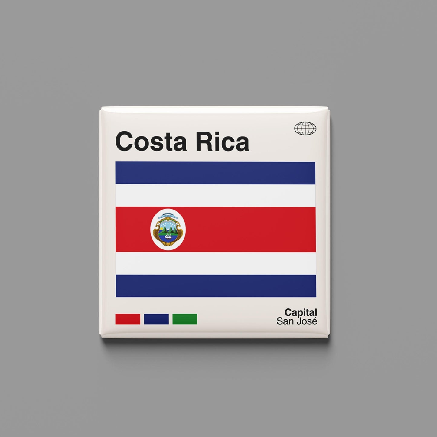 Retro Costa Rica Flag Souvenir Magnet for Travel Lovers, Costa Rica Travel Poster, Travel Gift, Fridge Magnet, Travel Print Magnet Pura Vida