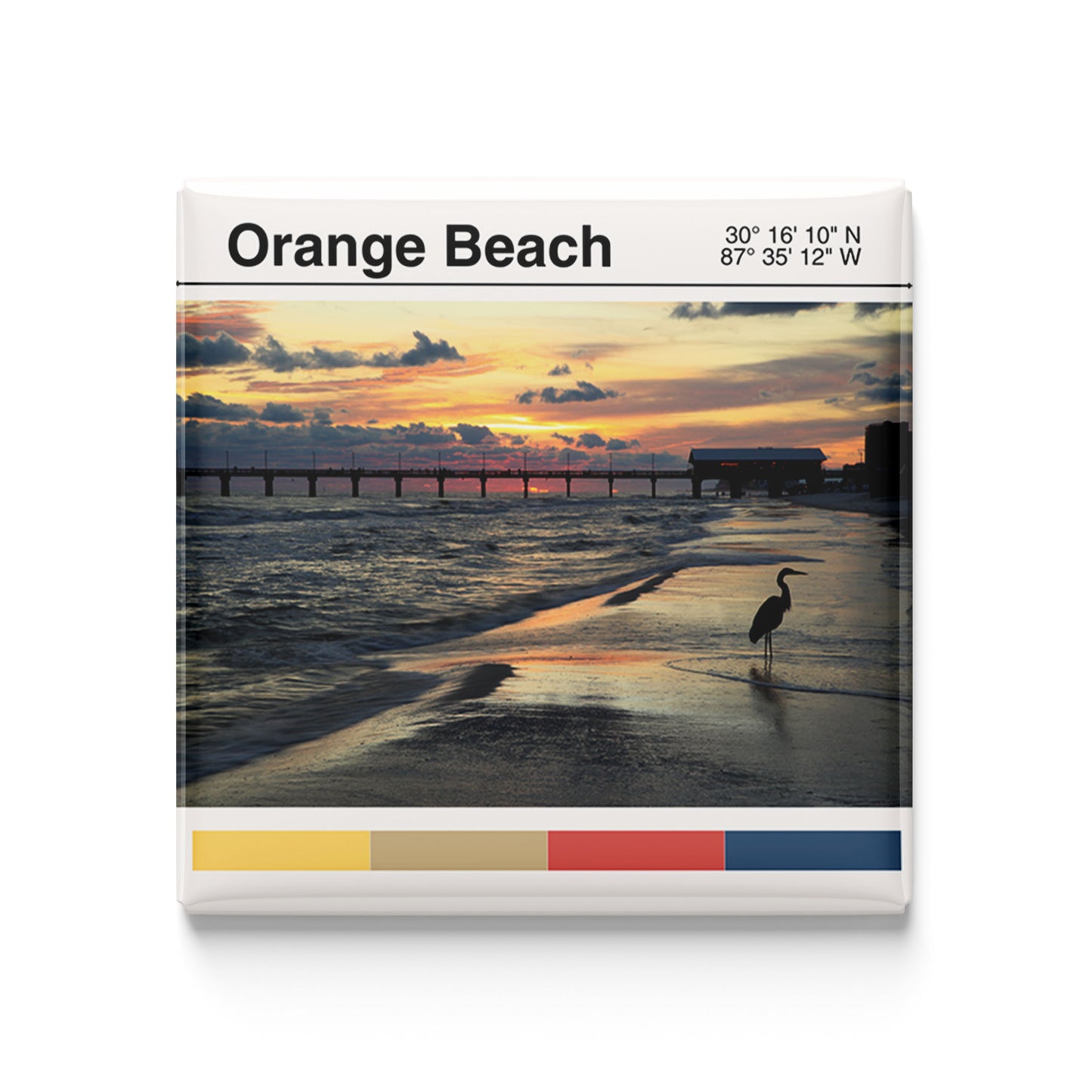 Orange Beach, AL - modern poster magnet