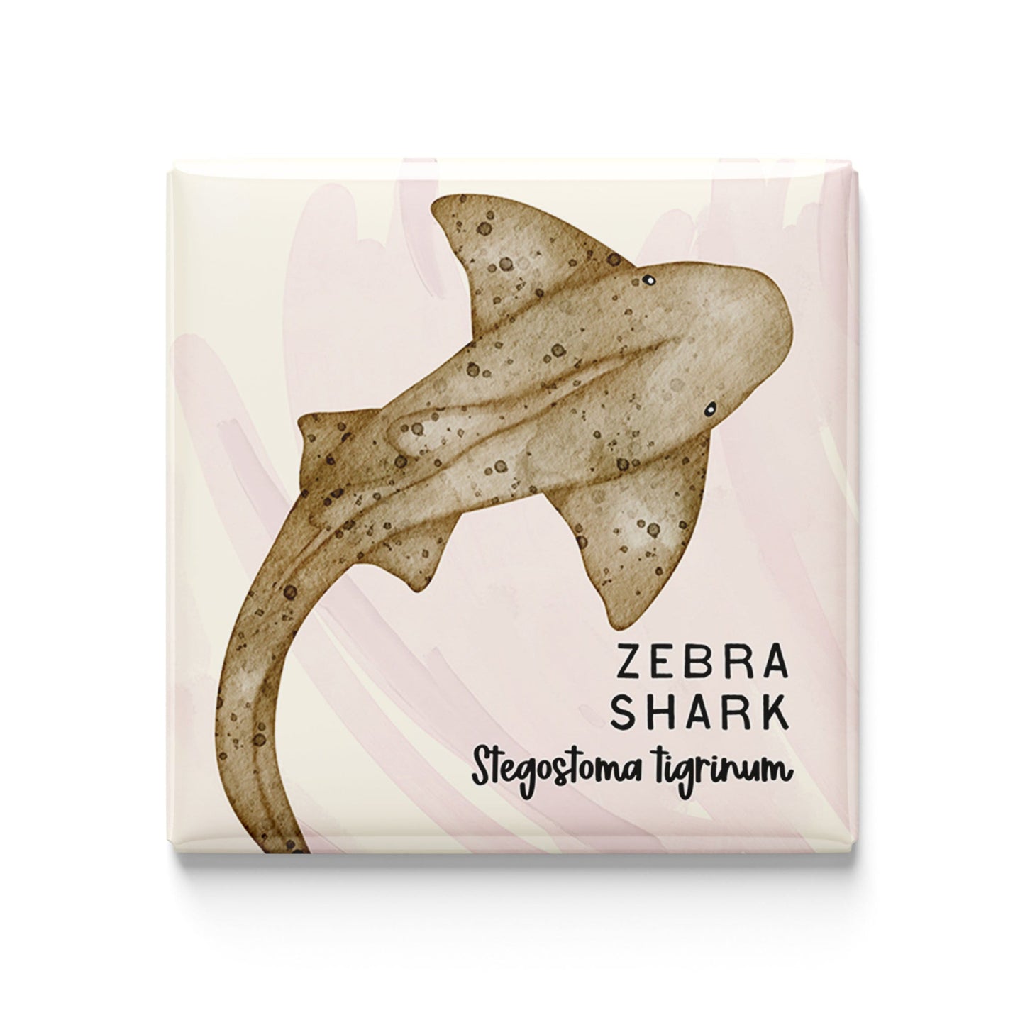 Zebra Shark Watercolor Magnet – 2x2" Handmade Ocean Wildlife Art