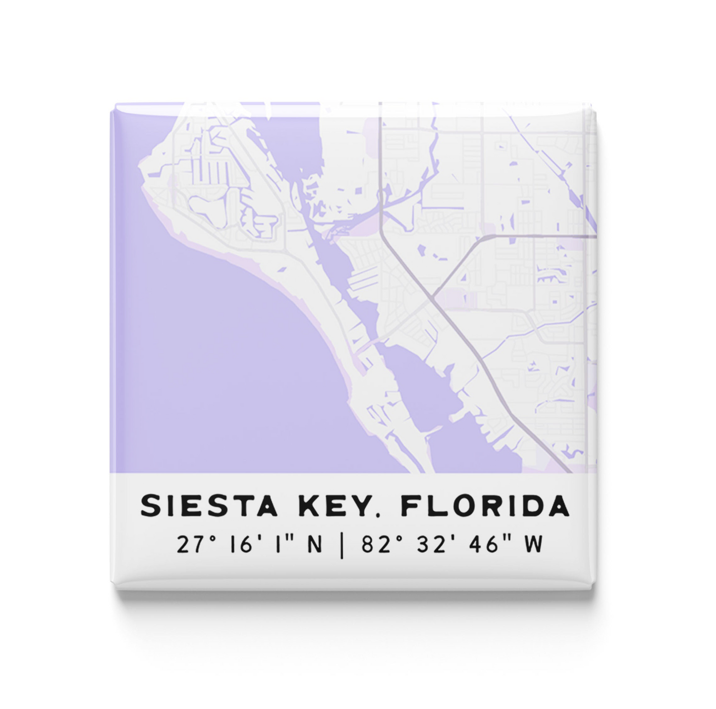 Siesta Key, FL - mini coastal map magnet