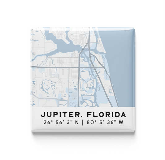 Jupiter, FL - mini coastal map magnet