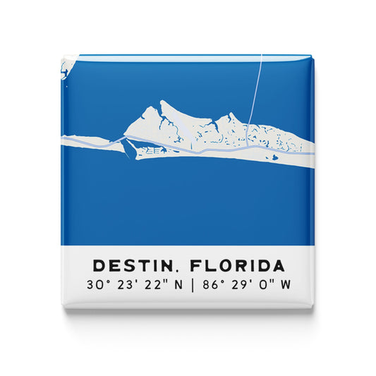 Destin, FL - mini coastal map magnet