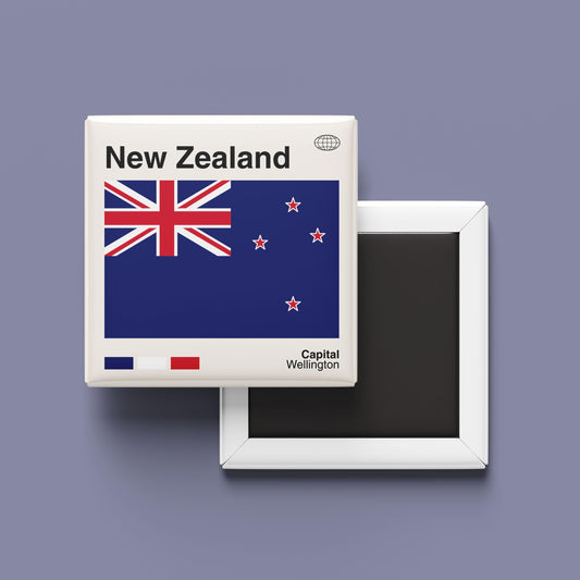 New Zealand Flag Magnet, New Zealand Travel Poster, World Travel Print, Custom Map, Travel Gift, Fridge Magnet, Travel Print Magnet