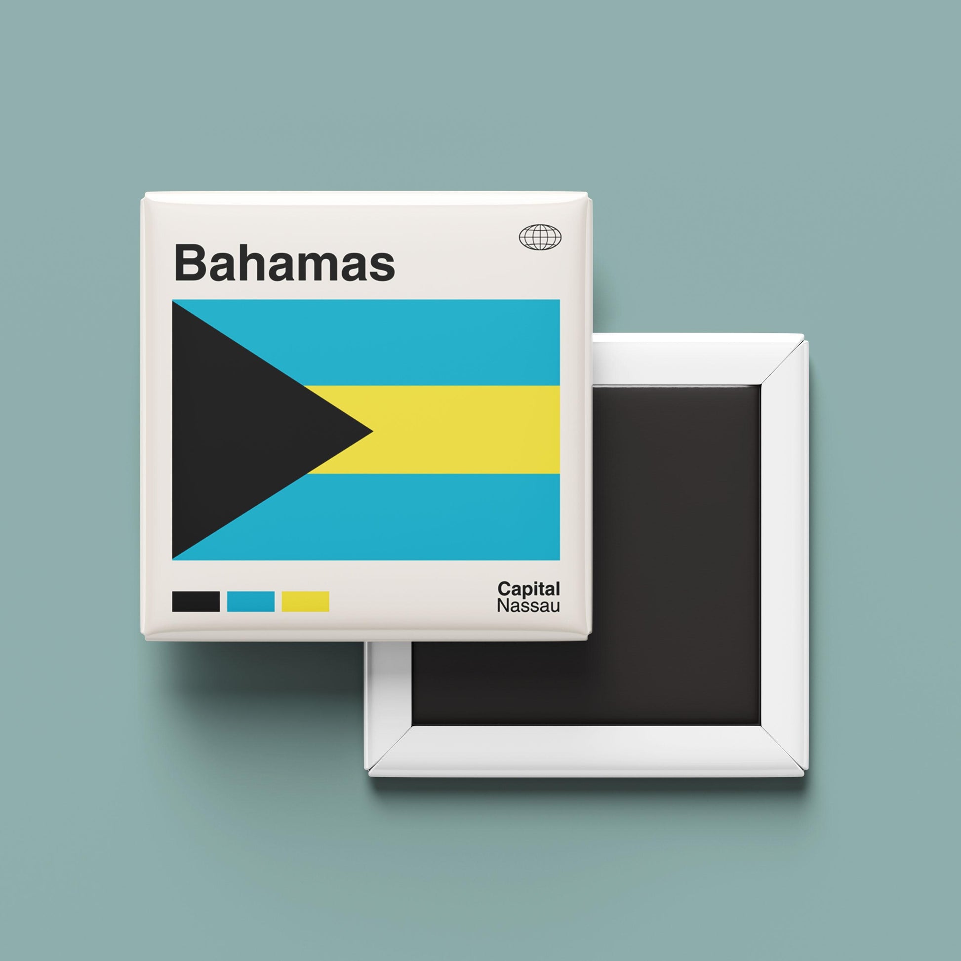Bahamas Flag Magnet, Bahamas Travel Poster, World Travel Print, Custom Map, Travel Gift, Fridge Magnet, Travel Print Magnet, Picture Magnet