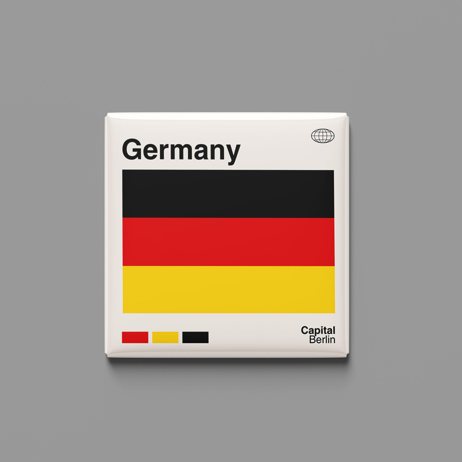 Germany Flag Souvenir Magnet for Travel Lovers, Germany Travel Poster Print, Travel Gift, Fridge Magnet, Custom Travel Print Magnet, Retro