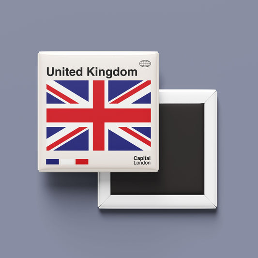 United Kingdom Souvenir Magnet for Travelers, UK Print Poster, Travel Gift, Fridge Magnet, Custom Travel Magnet, UK Flag Art, Custom Magnet
