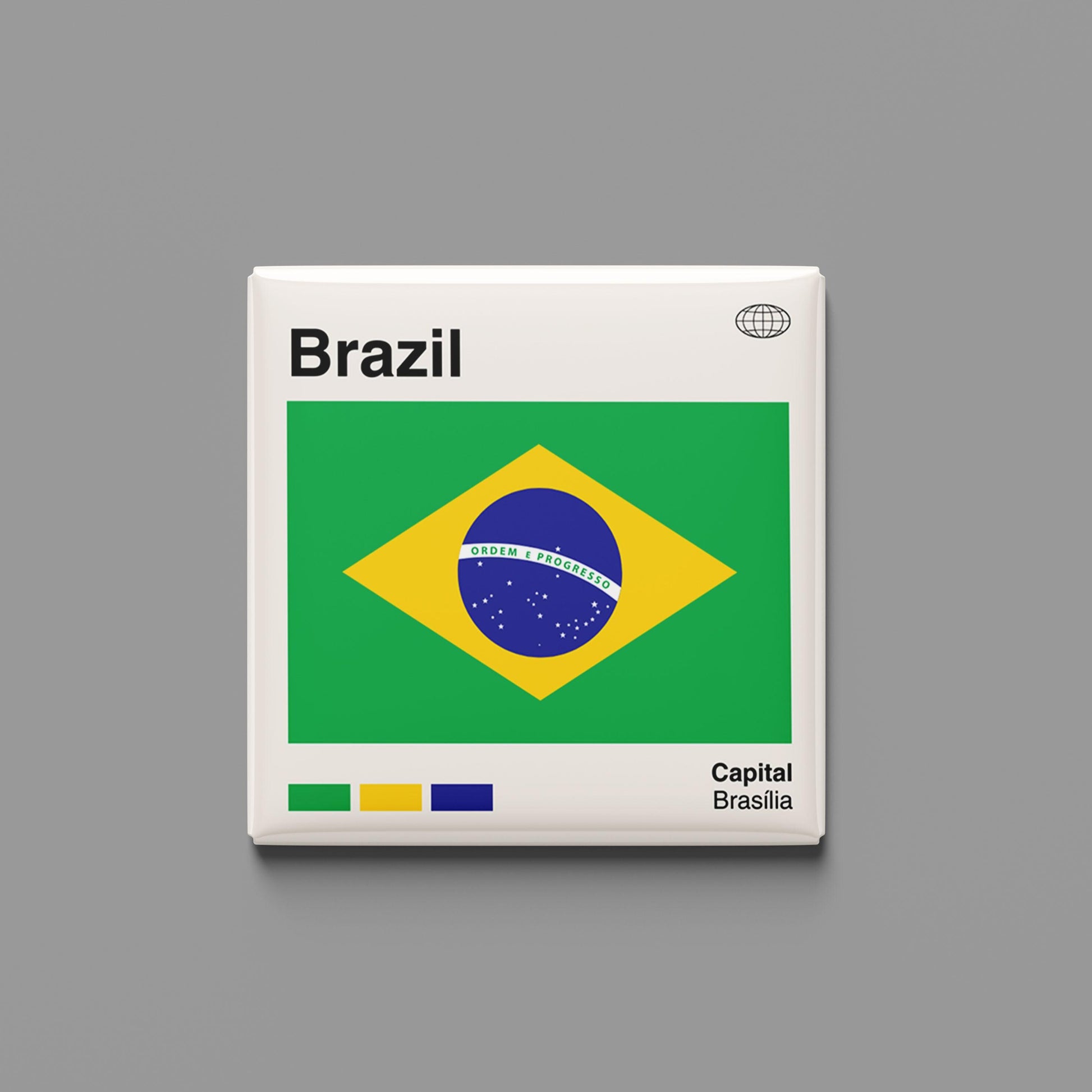 Brazil Flag Print Magnet, Brazil Travel Poster Magnet, World Travel Print, Custom Map, Travel Gift, Fridge Magnet, Travel Print Magnet
