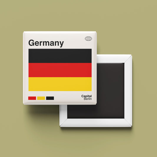 Germany Flag Souvenir Magnet for Travel Lovers, Germany Travel Poster Print, Travel Gift, Fridge Magnet, Custom Travel Print Magnet, Retro