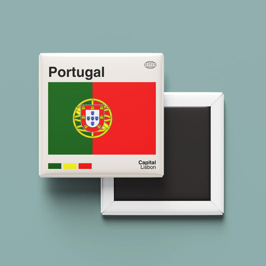 Portugal Souvenir Magnet for Travel Lovers, Lisbon Travel Poster Print, Travel Gift, Fridge Magnet, Custom Travel Magnet, Portugal Flag Art