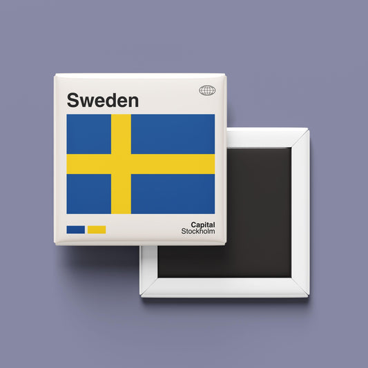 Sweden Souvenir Magnet for Travelers, Sweden Print Poster, Travel Gift, Fridge Magnet, Custom Travel Magnet, Sweden Flag Art, Custom Magnet