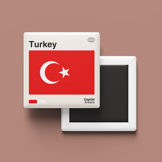 Turkey Souvenir Magnet for Travel Lover, Turkey Travel Poster Print, Travel Gift, Fridge Magnet, Custom Travel Magnet, Turkey Flag Art Print