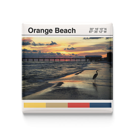Orange Beach, AL - modern poster magnet
