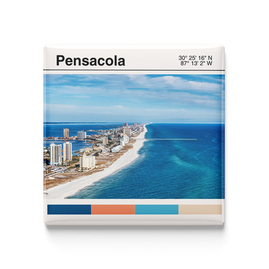 Pensacola, FL - modern poster magnet