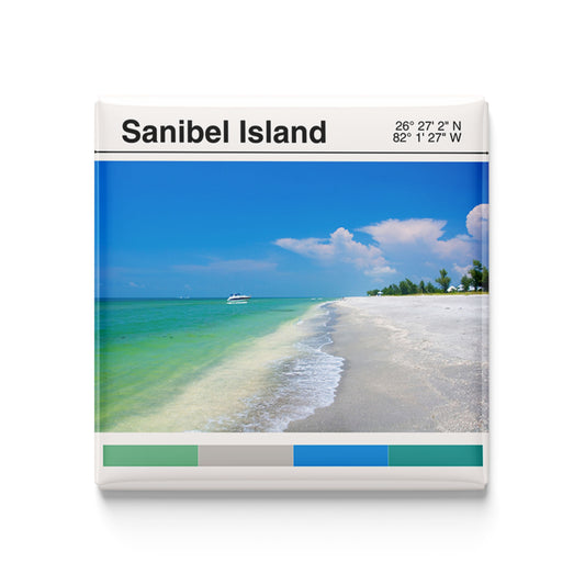 Sanibel Island, FL - modern poster magnet
