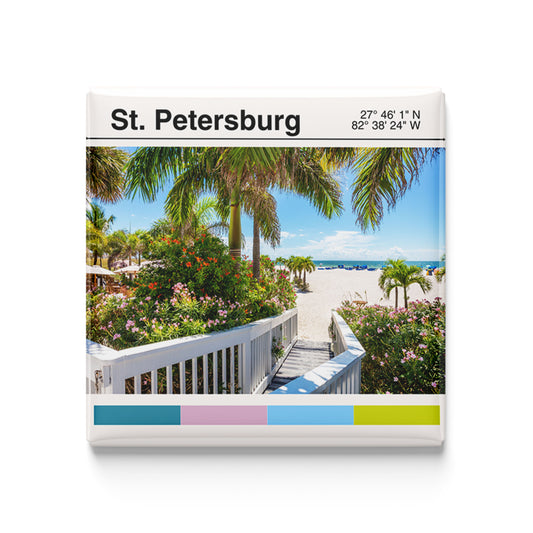St. Petersburg, FL - modern poster magnet