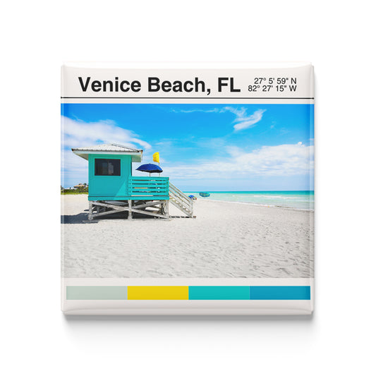 Venice Beach, FL - modern poster magnet